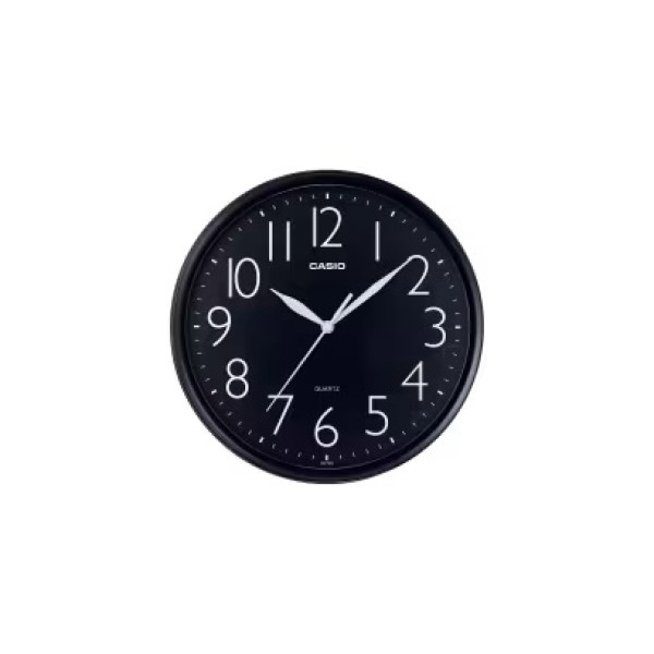Casio Analog Black Round Wall Clock - IQ-05-1DF