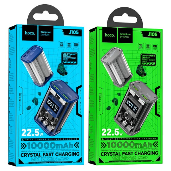 Hoco Discovery 10000mAh Power Bank with 22.5W Fast Charging - J105