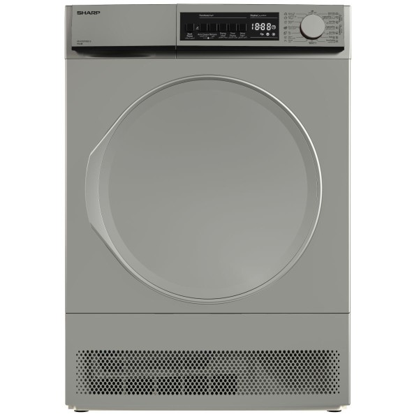Sharp 9KG Condenser Dryer With 15 Programs, Silver - KD-FCS910DZ-S