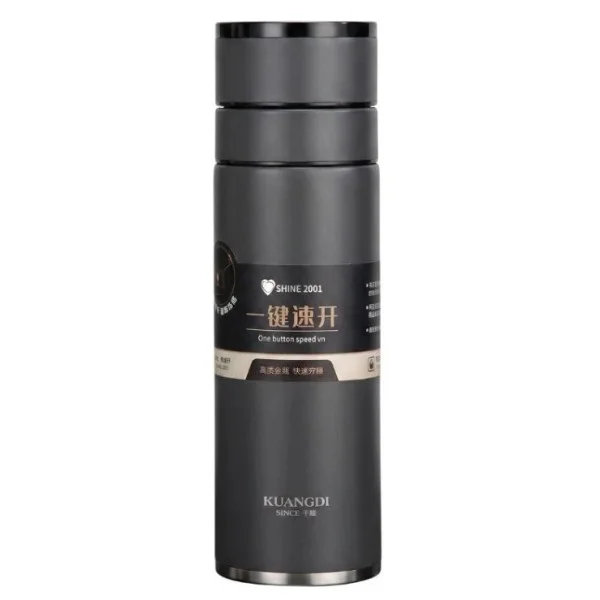 D.kadi One Touch 420ml Travel Cup, Grey - KD5177