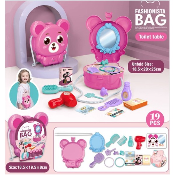 Pocket Toys Dressing Shoulder Bear Bag with Accessories 19 pcs set - KL01-1
