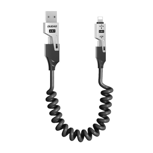 Dudao 4-in-1 Charging & Data Cable - 1.5m, USB-A, USB-C, Lightning - Black
