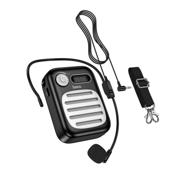 Hoco Lemony Speaker with Wired Microphone, Black - L23