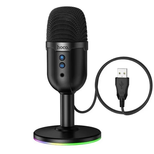Hoco Bright USB-A Port RGB Desktop Microphone - L25