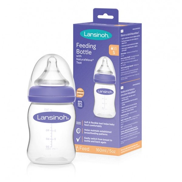 LANSINOH Feeding Bottle with NaturalWave - 160ml