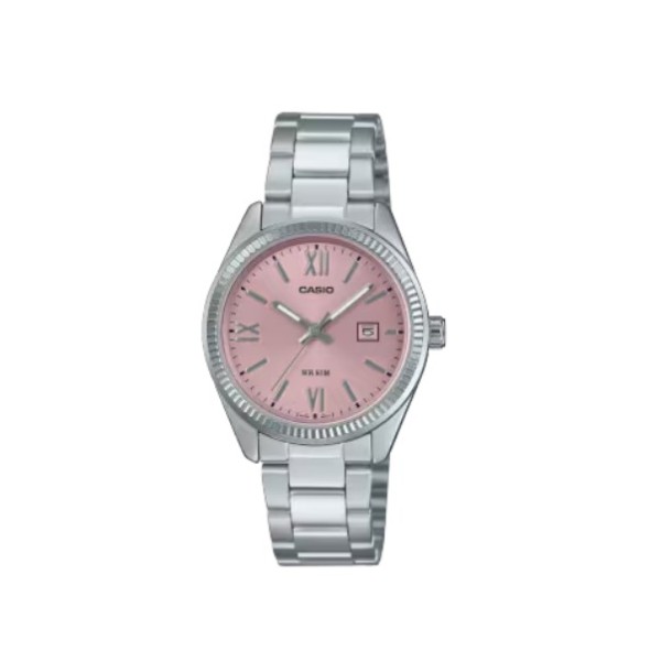 Casio Pink Dial, Stainless Steel Band Analog Watch for Women - LTP-1302DD-4A1VDF