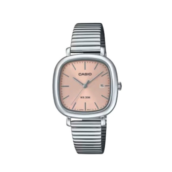 Casio Peach Dial Stainless Steel Band Watch for Women - LTP-B166D-4AVDF