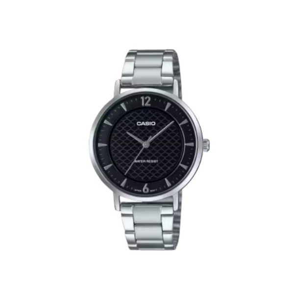 Casio Stainless Steel Strap Black Dial Watch for Women - LTP-VT04D-1ADF