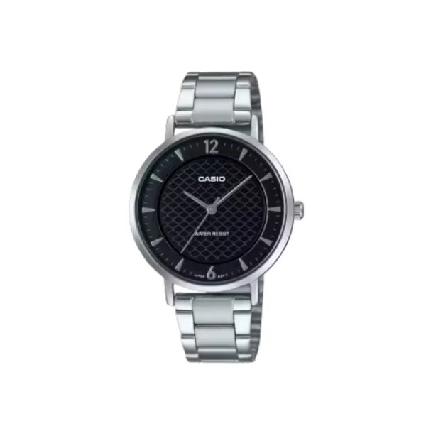 Casio Stainless Steel Strap Black Dial Watch for Women - LTP-VT04D-1ADF