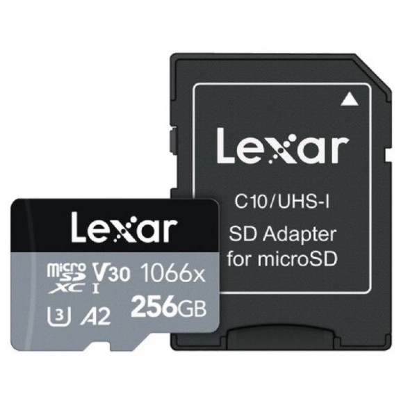 Lexar 1066x 256GB Micro SDXC UHS-I Phone Memory Card + SD Adapter