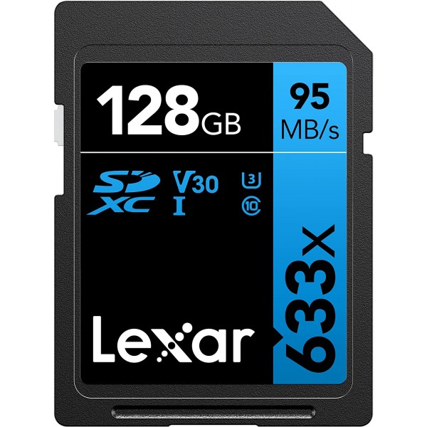 Lexar Professional 128GB SDHC UHS-1, 95MB/X 633X, Memory Card