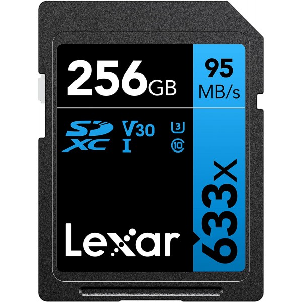 Lexar Professional 256GB SDHC UHS-1, 95MB/X 633X, Memory Card