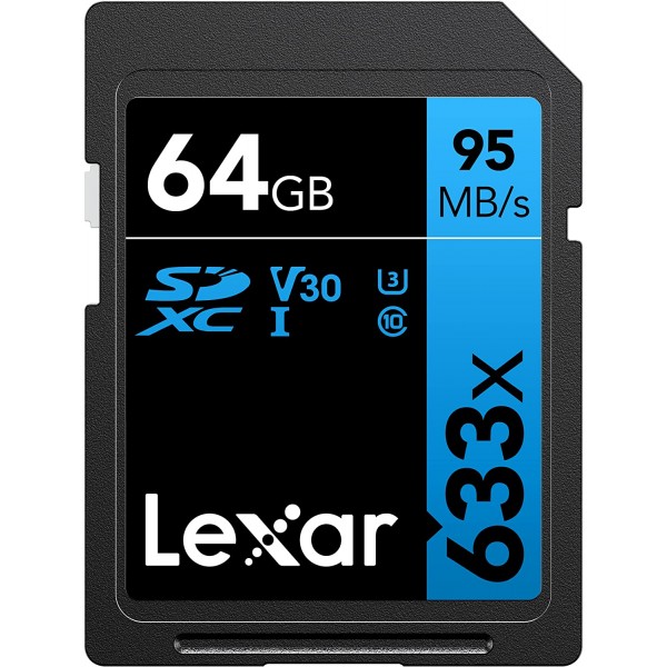 Lexar Professional 64GB SDHC UHS-1, 95MB/X 633X, Memory Card