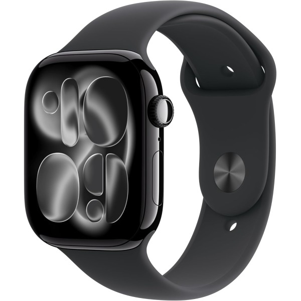Apple Watch Series 11 GPS + Cellular 46mm Jet Black Aluminium Case with Black Sport Band – M/L Apple Watch Series 11 GPS + Cellular 46mm Jet Black Aluminium Case with Black Sport Band – M/L