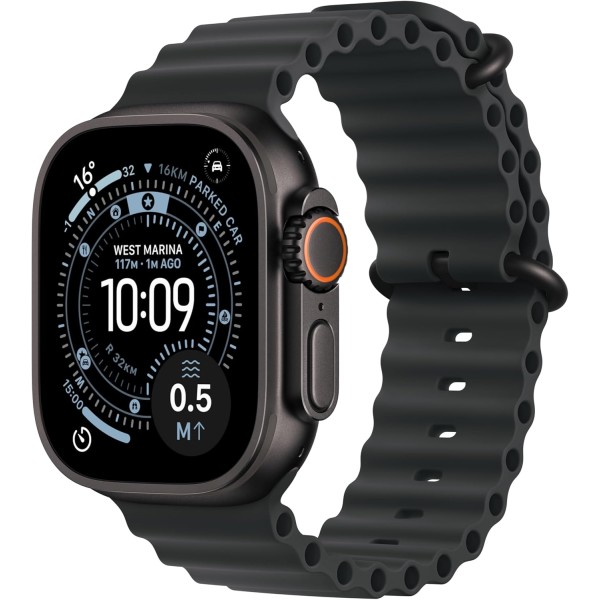 Apple Watch Ultra 3 GPS + Cellular 49mm Black Titanium Case with Black Ocean Band Apple Watch Ultra 3 GPS + Cellular 49mm Black Titanium Case with Black Ocean Band