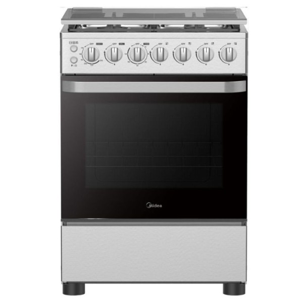 Midea Gas Cooker 60x60cm, 4 Burners, Silver - MFO-MG24TE(OL)