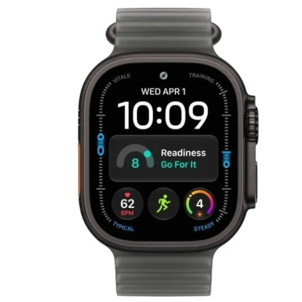 Apple Watch Ultra 4 GPS + Cellular 49mm Black Titanium Case with Translucent Black Ocean Band