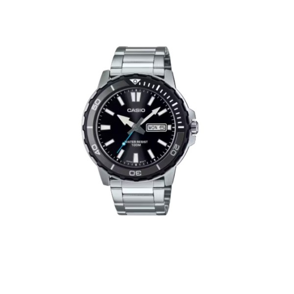 Casio Black Dial Stainless Steel Band Watch for Men - MTD-125D-1A3VDF
