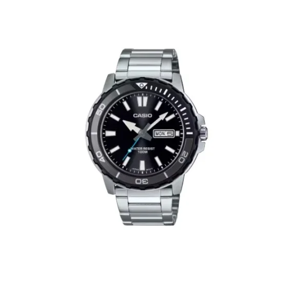 Casio Black Dial Stainless Steel Band Watch for Men - MTD-125D-1A3VDF