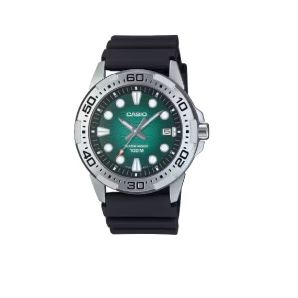 Casio Black Resin Band, Green Dial Analog Watch for Men - MTD-140-3AVDF