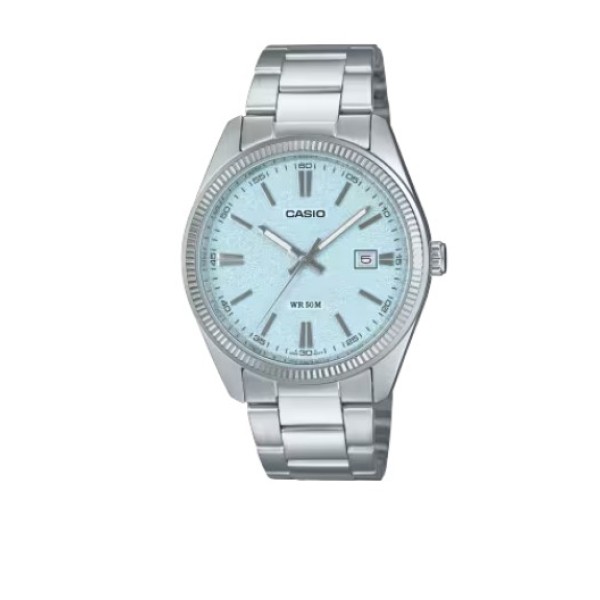 Casio Blue Dial, Stainless Steel Band, Analog Watch for Men - MTP-1302DA-2A2VDF