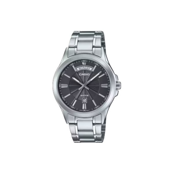 Casio Black Dial, Stainless Steel Band Analog Watch for Men - MTP-1381D-8AVDF