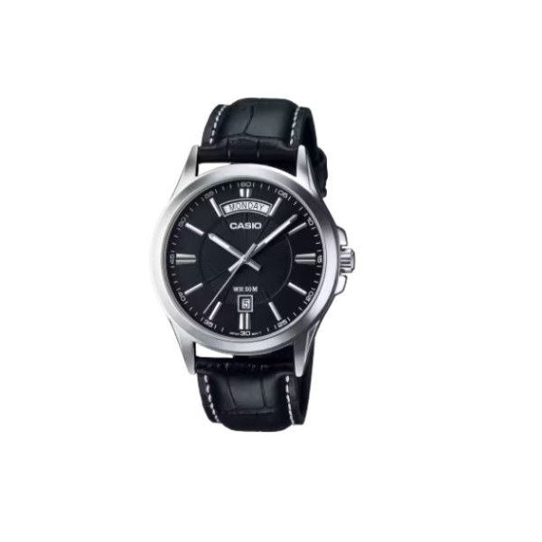 Casio Black Dial, Leather Band Analog Watch for Men - MTP-1381L-1AVDF
