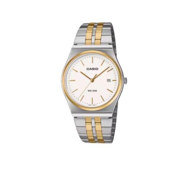 Casio Enticer White Dial, Stainless Steel Band Analog Watch for Men - MTP-B145SG-7AVDF