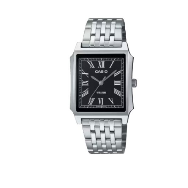 Casio Classic Design, Stainless Steel Band, Black Dial Analog Watch for Men - MTP-B190D-1BVDF