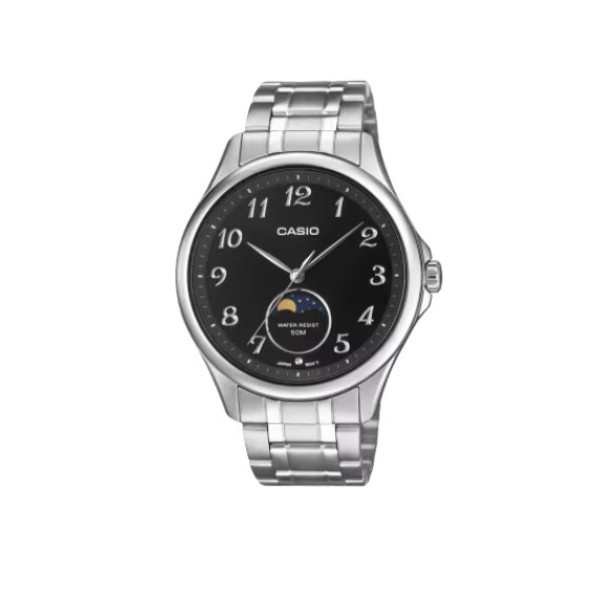 Casio Classic Design, Black Dial Stainless Steel Band, Analog Watch for Men - MTP-M110D-1AVDF