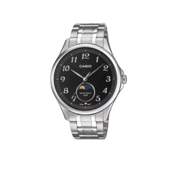 Casio Classic Design, Black Dial Stainless Steel Band, Analog Watch for Men - MTP-M110D-1AVDF