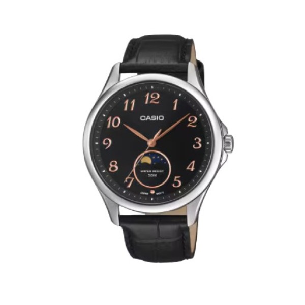 Casio Classic Design, Black Dial, Leather Band Analog Watch for Men - MTP-M110L-1AVDF