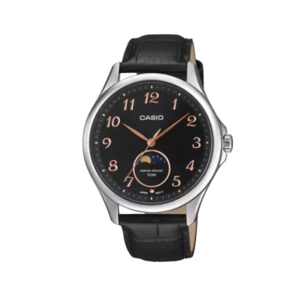 Casio Classic Design, Black Dial, Leather Band Analog Watch for Men - MTP-M110L-1AVDF