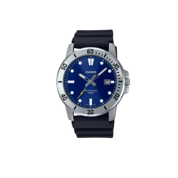 Casio Black Resin Band, Analog Watch for Men - MTP-VD01-2EVUDF