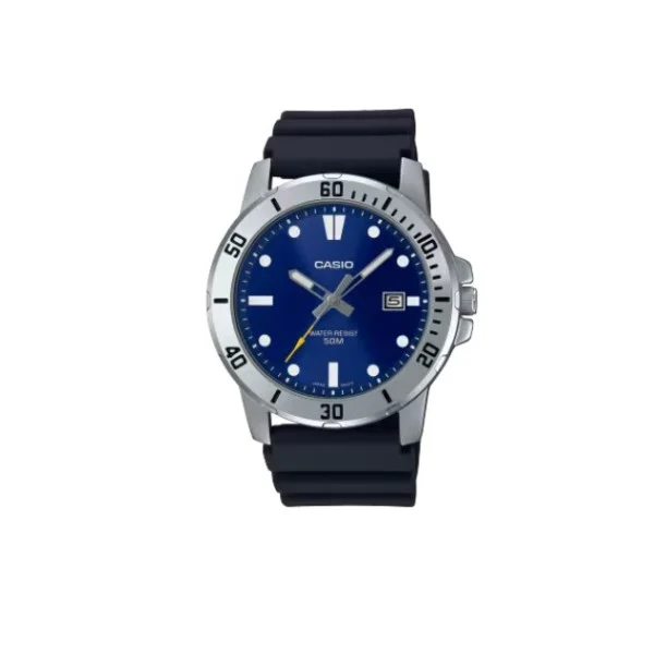 Casio Black Resin Band, Analog Watch for Men - MTP-VD01-2EVUDF