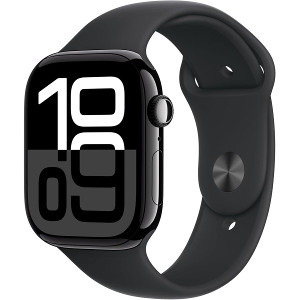 Apple Watch S10 GPS 42mm Jet Black Aluminum with Black Sport Band – S/M Apple Watch S10 GPS 42mm Jet Black Aluminum with Black Sport Band – S/M