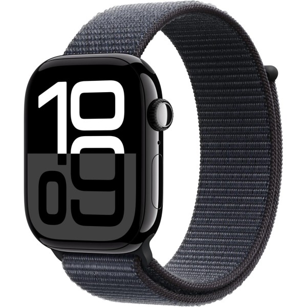 Apple Watch Series 10 GPS + Cellular 42mm Jet Black Aluminum Case with Ink Sport Loop Apple Watch Series 10 GPS + Cellular 42mm Jet Black Aluminum Case with Ink Sport Loop
