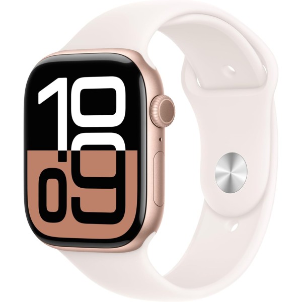 Apple Watch Series 10 GPS + Cellular 46Mm Rose Gold Aluminum Case with Light Blush Sport Band - M/L Apple Watch Series 10 GPS + Cellular 46Mm Rose Gold Aluminum Case with Light Blush Sport Band - M/L