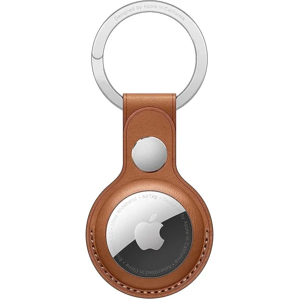 Apple AirTag Leather Key Ring - Brown