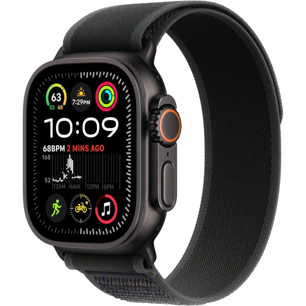Apple Watch Ultra 2 GPS + Cellular 49mm Black Titanium Case with Black Trail Loop - M/L Apple Watch Ultra 2 GPS + Cellular 49mm Black Titanium Case with Black Trail Loop - M/L