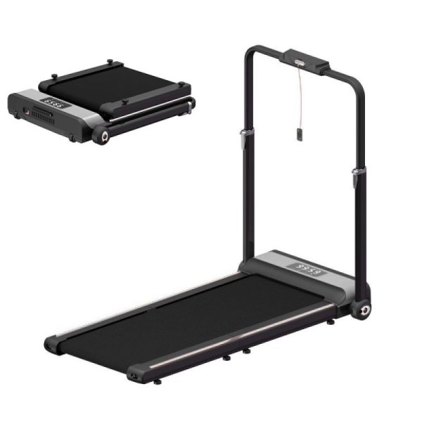 Smart Foldable Treadmill Supports up to 120KG - Silver Black