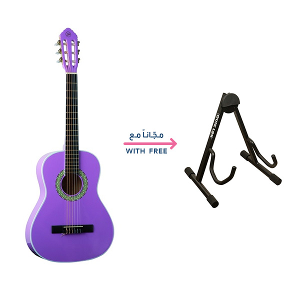 EKO 3/4 Classical Guitar with Free Stand, Size 36" - Violet - CS-5-VIOLET-O
