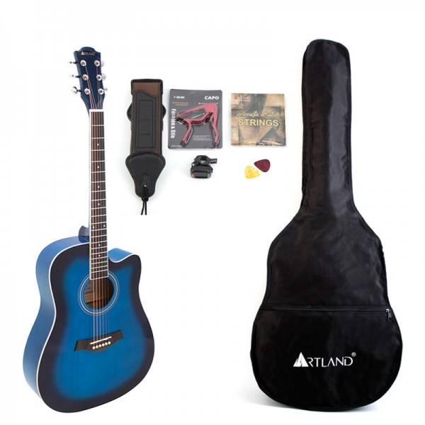 Artland Acoustic Guitar Pack, 41inch with Accessories, Blue - AG4110-BL