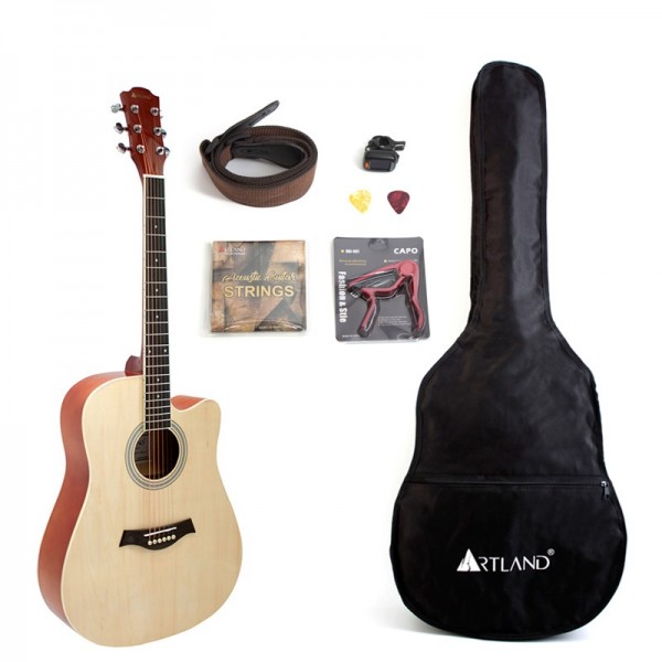 Artland Acoustic Guitar Pack, 41inch with Accessories, Natural - AG4110-NA
