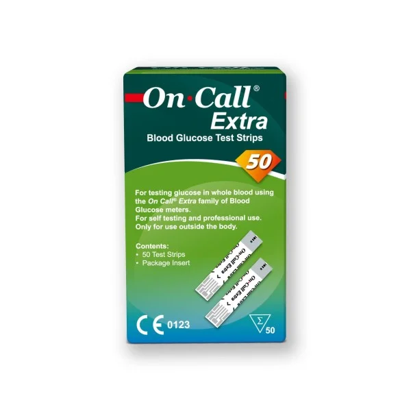 Oncall Extra Blood Glucose Test Strips 50Pcs - OCE-682607559534