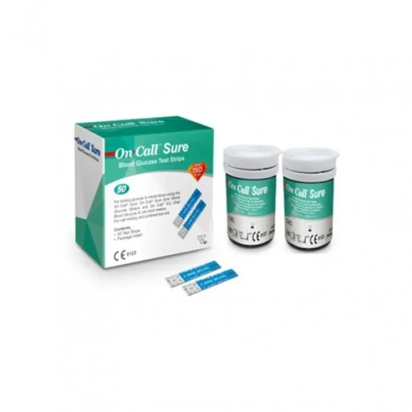 On Call Sure Blood Glucose Test Strips 50 Strips - OCS-682607551262