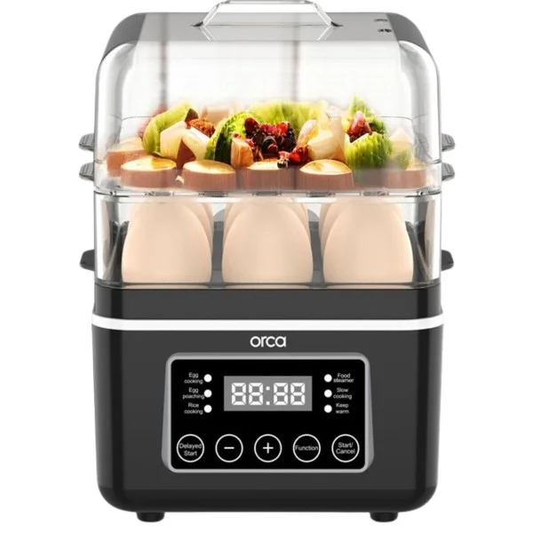 Orca 8 Eggs, 400W Egg Boiler, Black - OR-EB-KY307