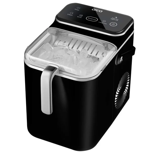 Orca Bullet Ice Maker Machine 12kg, Black - OR-ICE-1200-BLK