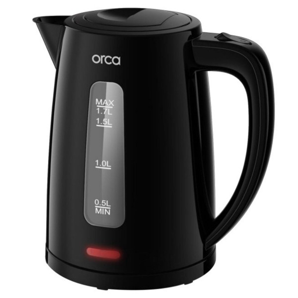 Orca 1.7Litre Capacity, 2200Watts, Electric Plastic Kettle, Black - OR-KEP0301