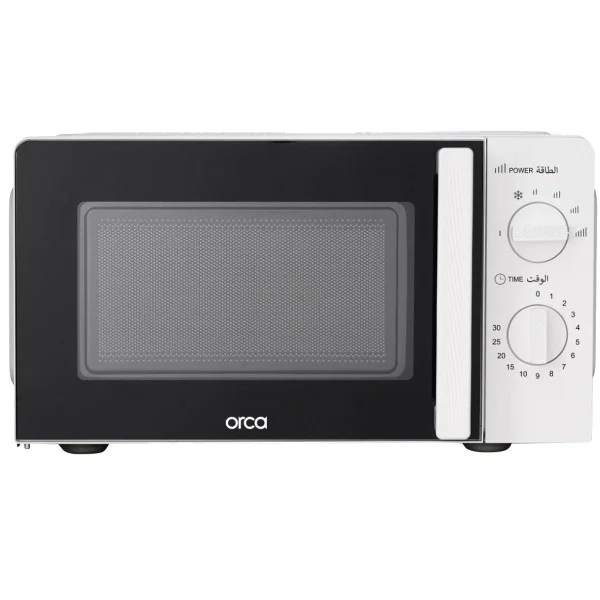 Orca 20 Liters Capacity, 700 Watts Manual Microwave, White - OR-MWO-B20LM